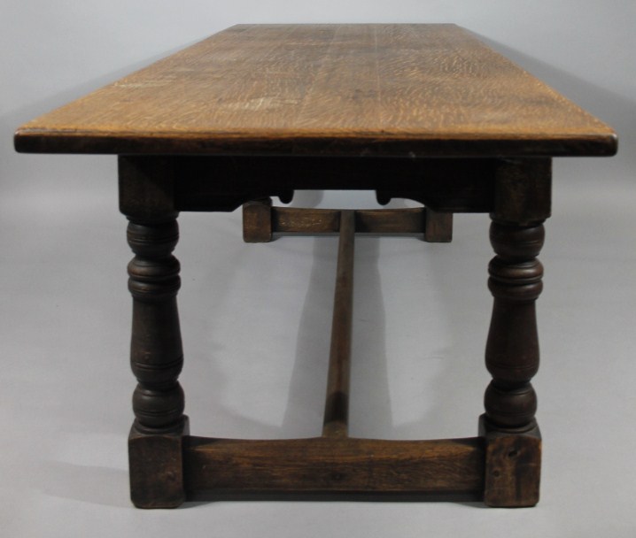 Appraisal: A principally thC oak refectory table the plain rectangular over