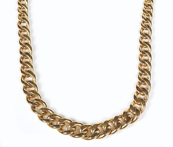 Appraisal: A k gold link necklace Italy gr length in