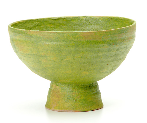 Appraisal: BEATRICE WOOD Chalice in chartreuse dead-matte glaze Signed Beato x