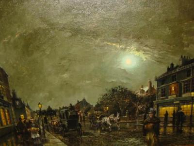 Appraisal: R FURNESS Street Scene on a Winters Evening signed on