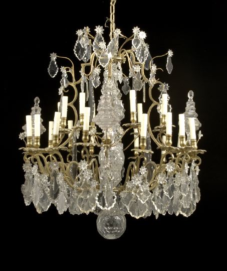 Appraisal: Monumental French Gilt-Brass and Cut Glass Twenty-Two-Light Chandelier first quarter