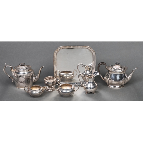 Appraisal: Miscellaneous plated ware to include a shaped square salver teapot