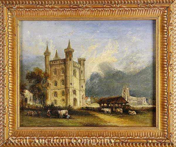 Appraisal: English School th c Tattershall Castle oil on wood panel