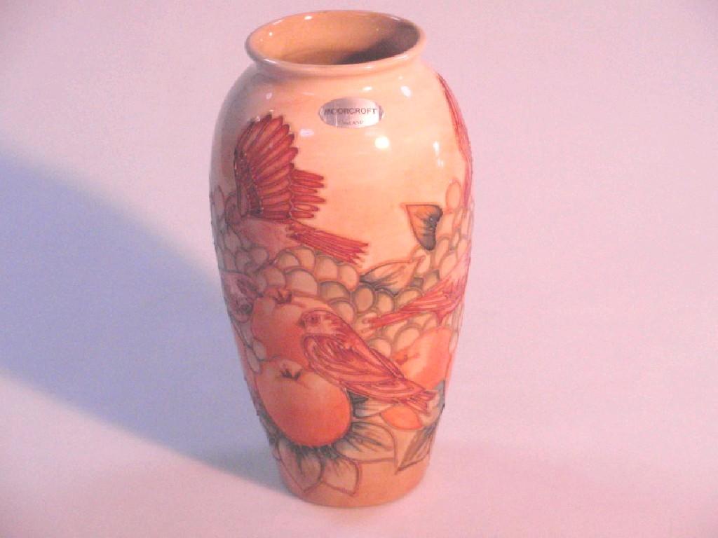 Appraisal: A modern Moorcroft Pottery ovoid vase tube lined and painted