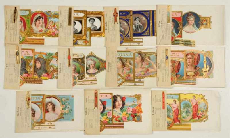 Appraisal: Lot of Lady-Themed Cigar Label Dealer Sets Circa s to