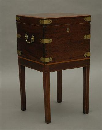 Appraisal: George III-Style Mahogany and Cross-Banded Cellaret x x in