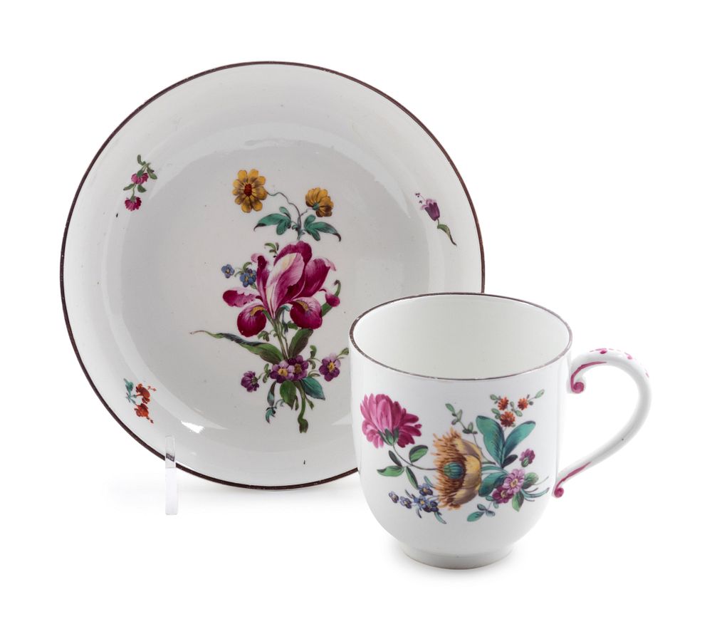 Appraisal: A Hochst Porcelain Cup and Saucer A Hochst Porcelain Cup