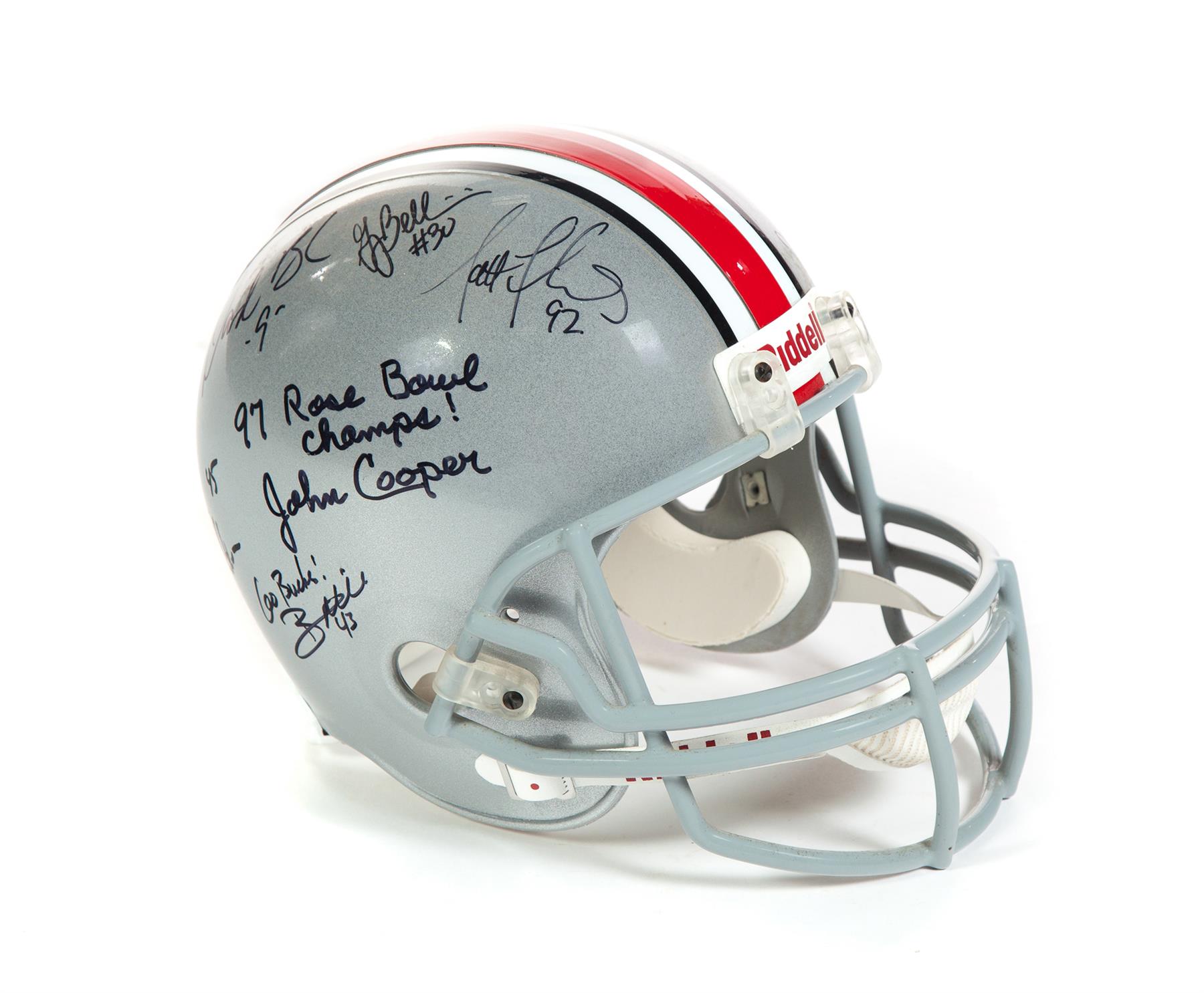 Appraisal: SIGNED OHIO STATE UNIVERSITY FOOTBALL HELMET Display helmet signed by