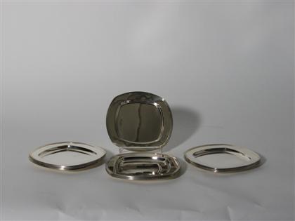 Appraisal: sterling silver square bread plates A Newsalt th century Square