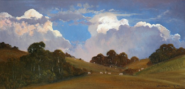 Appraisal: Leonard Hugh Long born Sculpture of the Clouds oil on