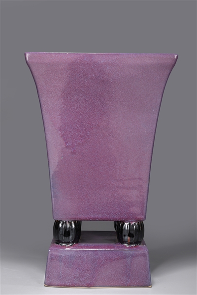 Appraisal: Chinese glazed porcelain vase with unusual purple color as-is condition