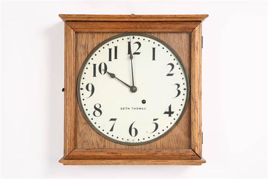 Appraisal: SETH THOMAS GALLERY CLOCK Eight day time only clock in