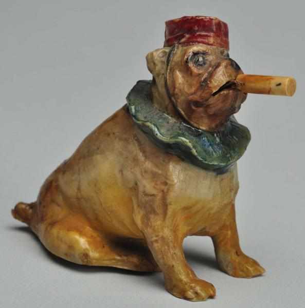 Appraisal: Dog with Cigar Figural Tape Measure Description German Thick celluloid