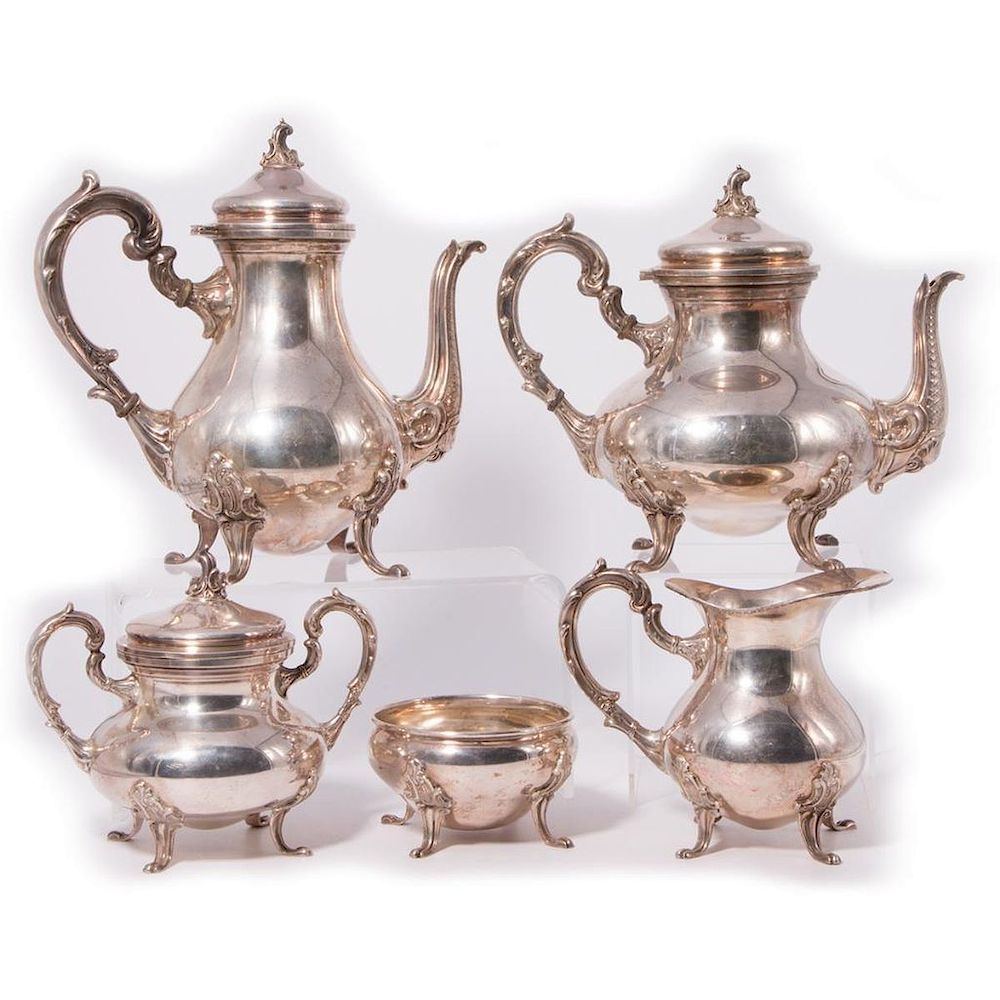 Appraisal: Sterling Five Piece Coffee and Tea Service Five piece coffee