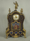 Appraisal: CLOCK Rare French Boule shelf clock with shaped case covered