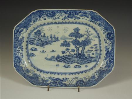 Appraisal: An th century Chinese export blue painted ashet of octagonal