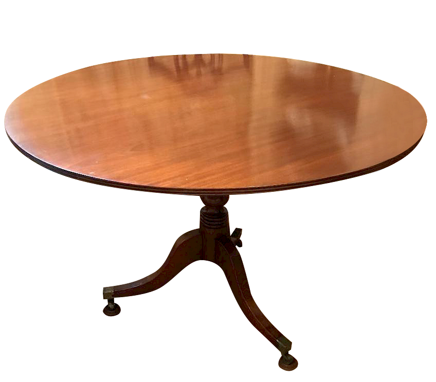 Appraisal: Circular Pedestal Table Circular Pedestal Table with Tripod Base Circular