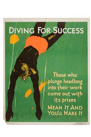 Appraisal: WILLARD FREDERIC ELMES - DIVING FOR SUCCESS x inches x