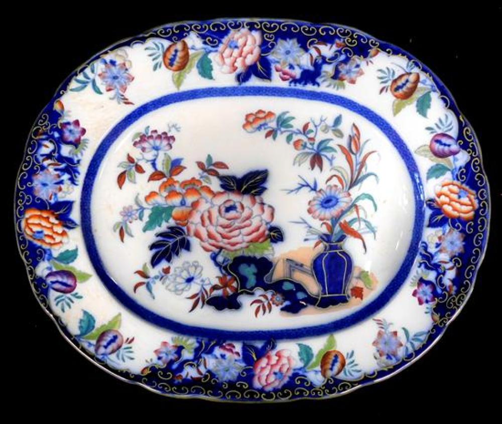 Appraisal: Wedgewood platter blue accents with floral decoration some gold-colored accents