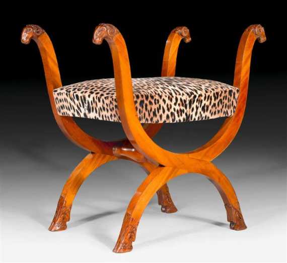 Appraisal: STOOL AUX TETES DE BELIERS Directoire by G JACOB Georges