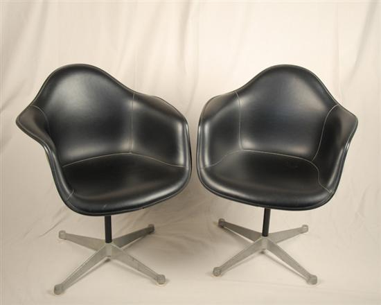 Appraisal: Eames Chairs for Herman Miller Aluminum base with black shell