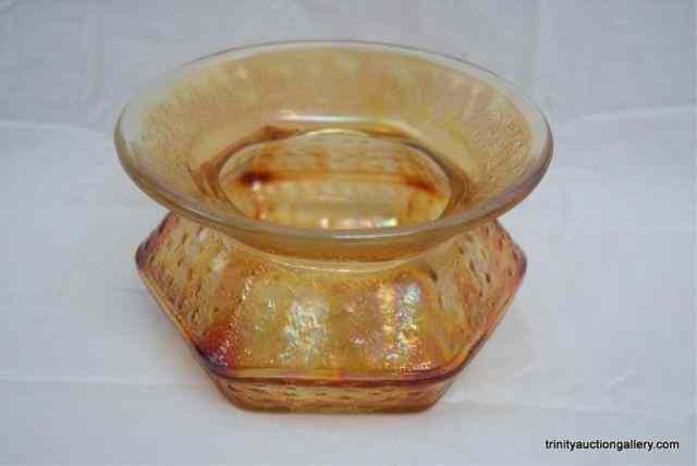 Appraisal: Vintage Imperial Marigold Iridescent Glass SpittonProduced c 's by Imperial