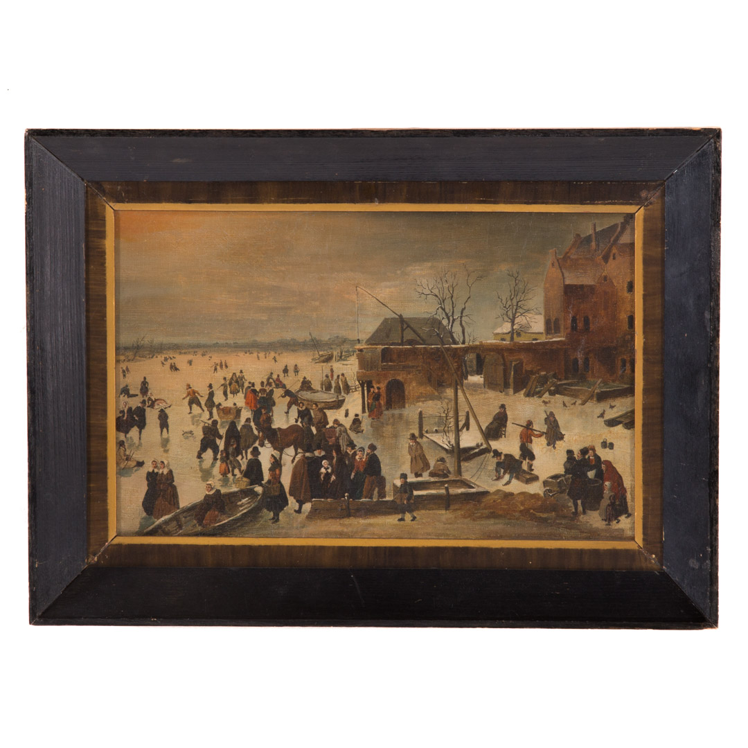 Appraisal: After Hendrick Avercamp A Scene on the Ice oil Dutch