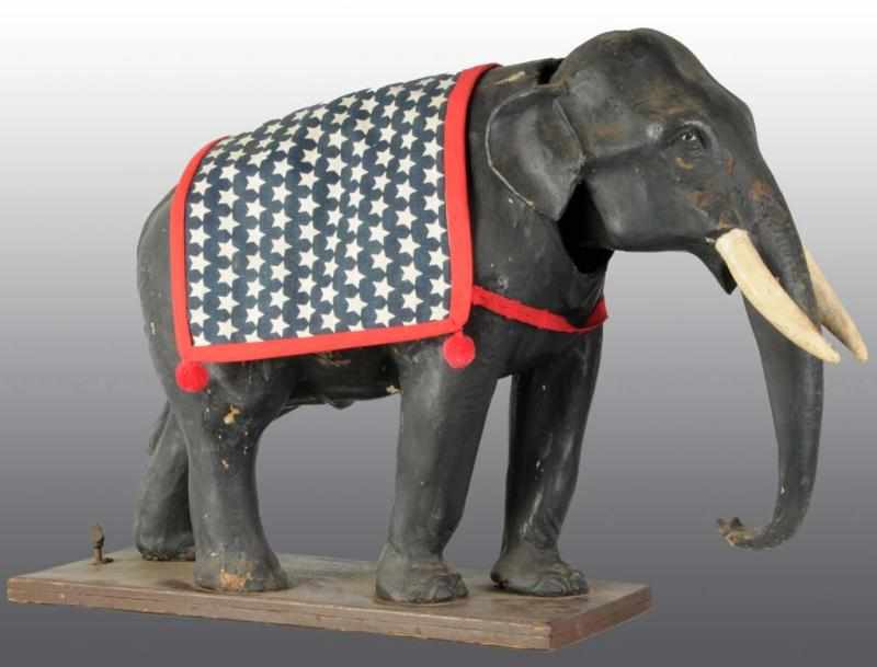 Appraisal: Paper Mache Mechanical Elephant Nodder Description Circa Original windup but