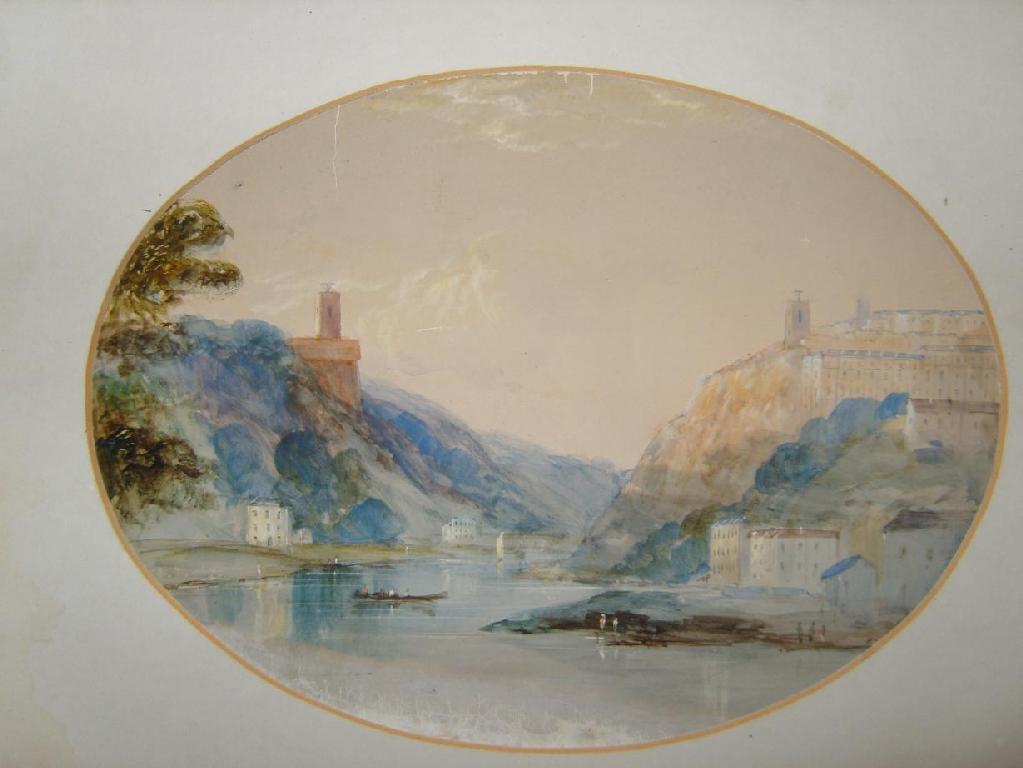 Appraisal: A th century watercolour and gouache study of Clifton Gorge