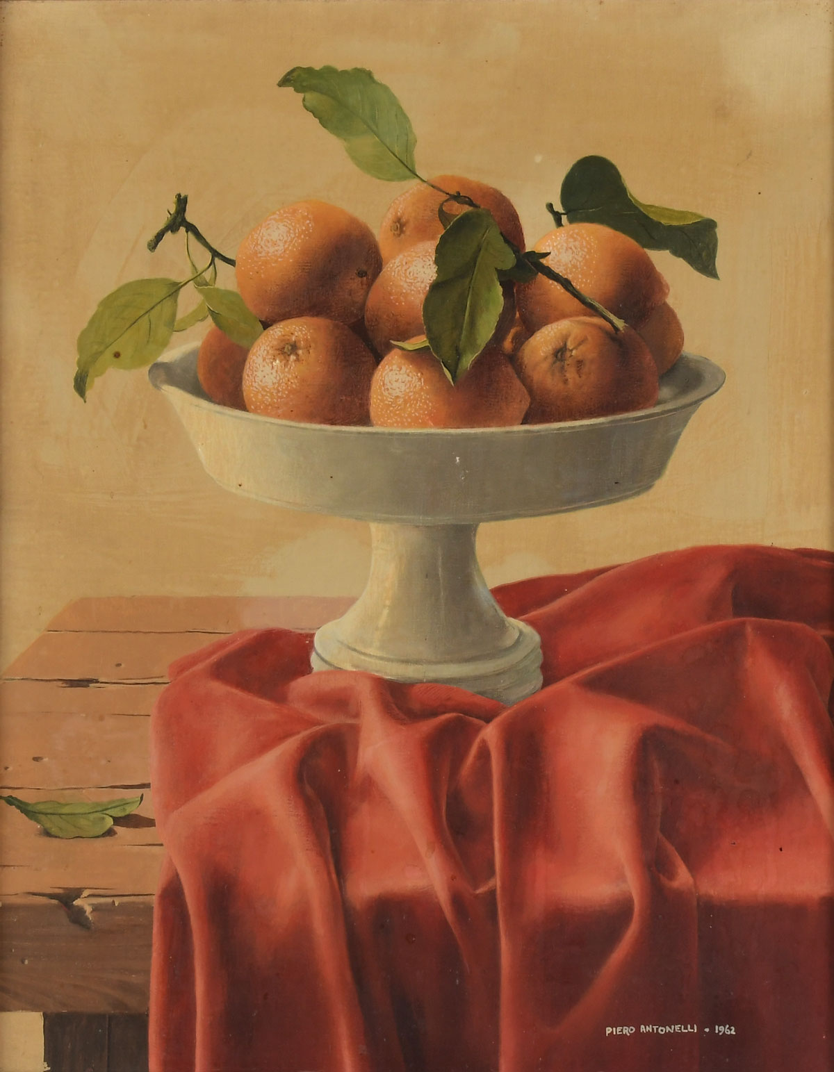 Appraisal: ANTONELLI Piero Italian - Still Life of Oranges Oil Canvasboard