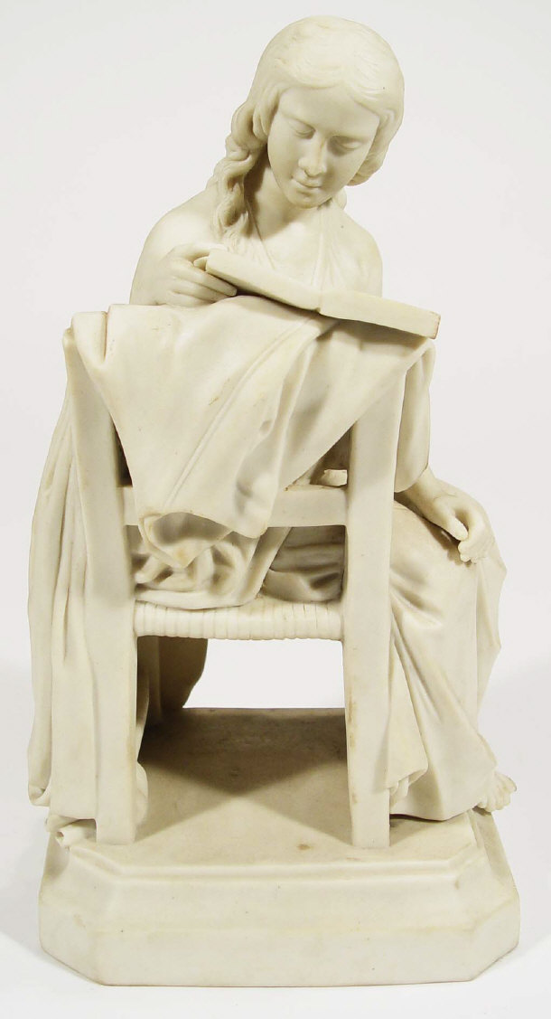 Appraisal: Large Victorian Parian figurine of a seated girl reading cm