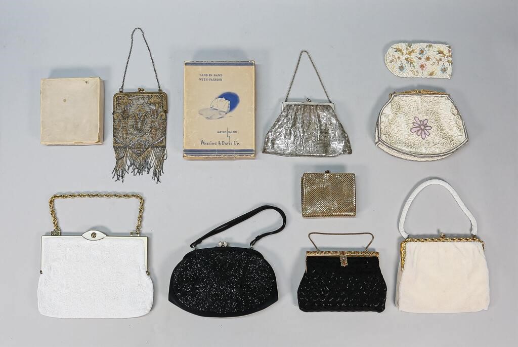 Appraisal: Lot of mesh and beaded bags and glasses case Beaded