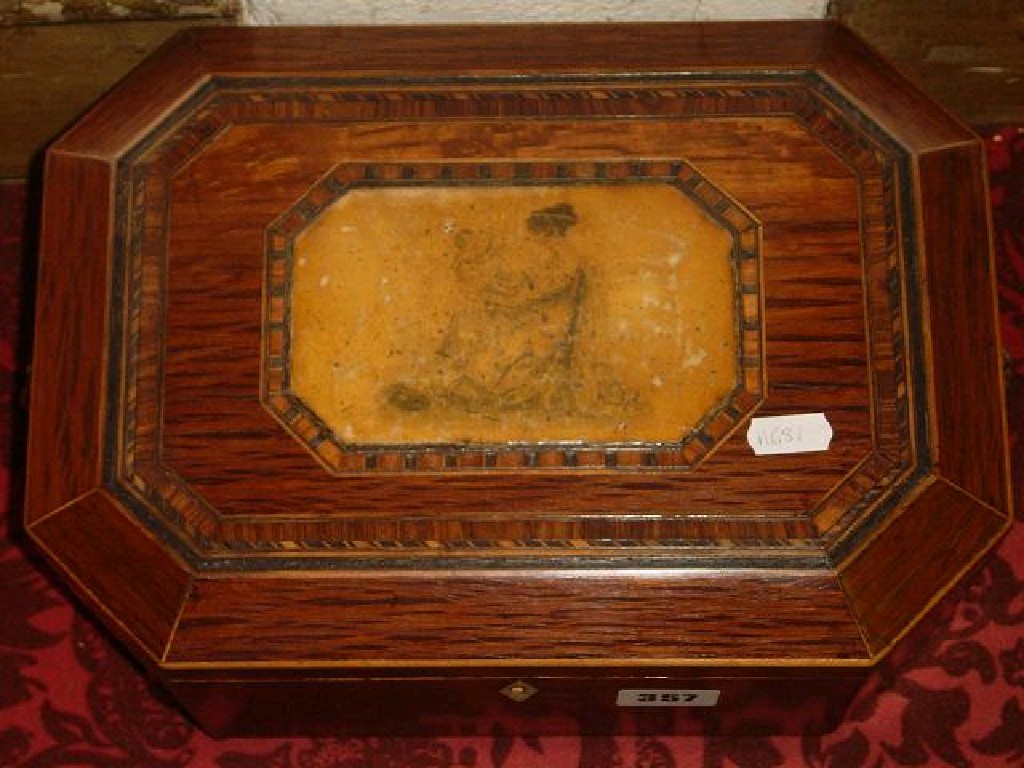 Appraisal: A Regency partridge wood ladies work box of rectangular form