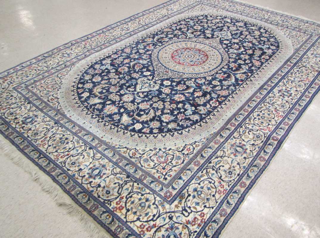 Appraisal: PERSIAN NAIN CARPET Isfahan Province central Iran floral and central