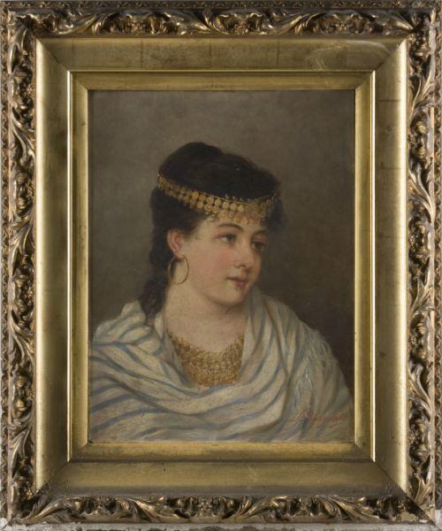 Appraisal: L Barzanti It late th c Harem Beauty oil on