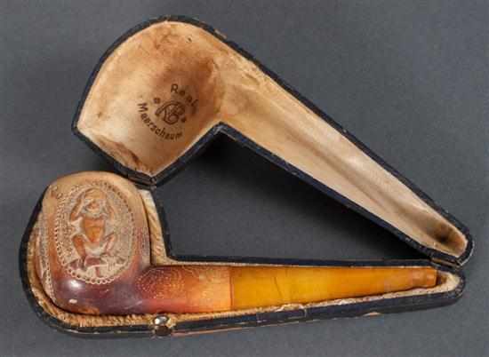 Appraisal: German meerschaum pipe in fitted case early th century pipe