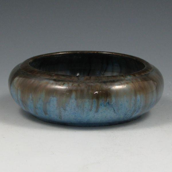 Appraisal: Fulper low bowl in black over blue glazes Marked with