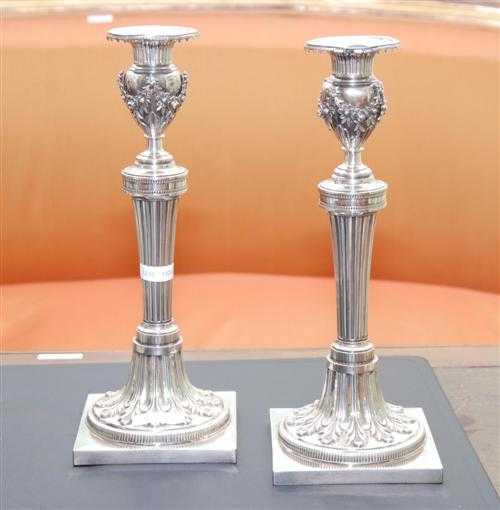 Appraisal: PAIR OF CANDLESTICKS Augsburg - Maker's mark Friedrich Jakob Biller