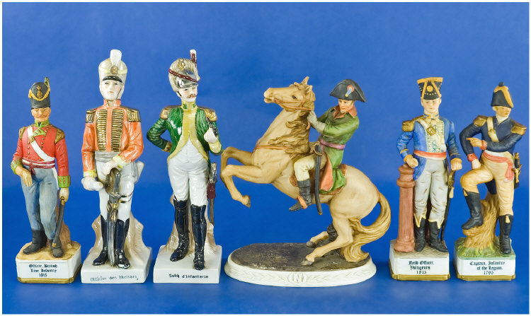 Appraisal: Six Figures of Assorted Soldiers All in th Century costumes