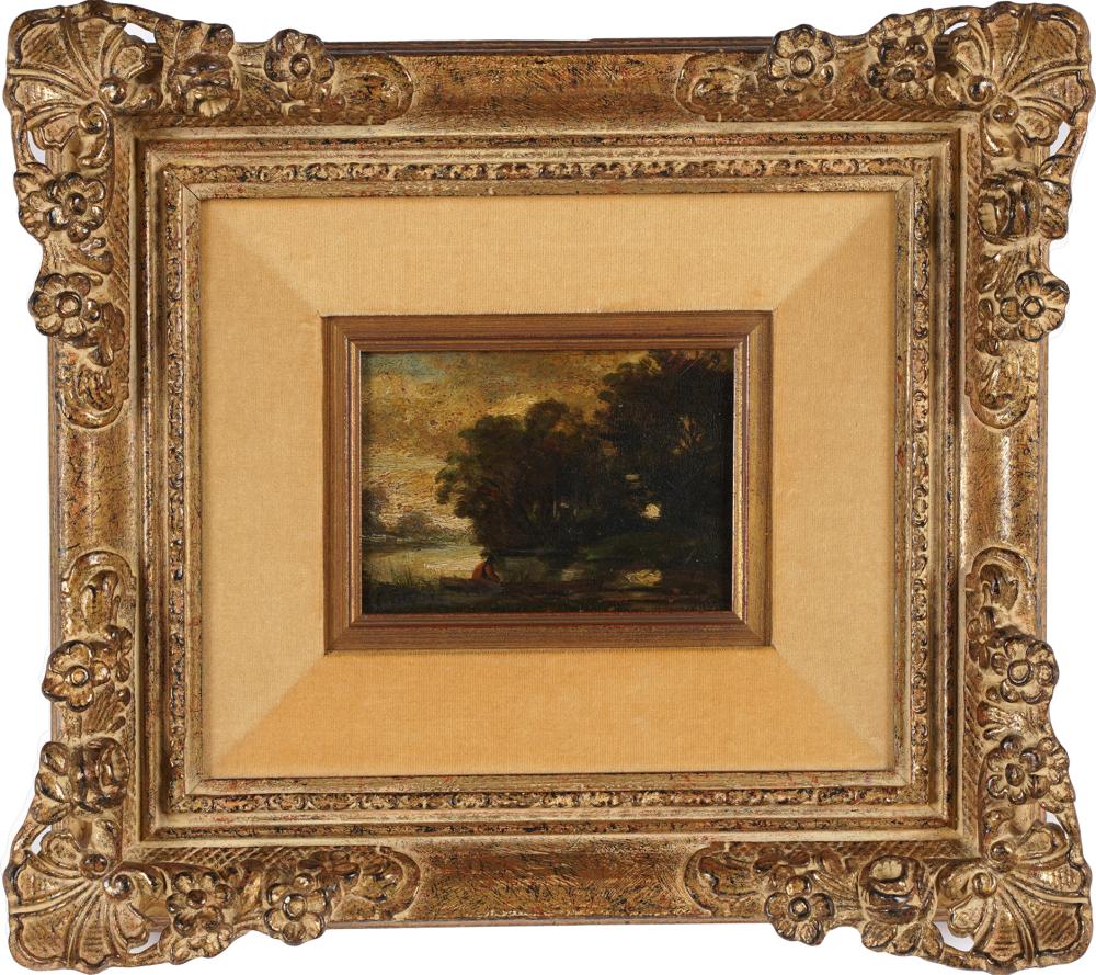 Appraisal: BARBIZON SCHOOL LANDSCAPEoil on panel signed 'Corot' lower left x