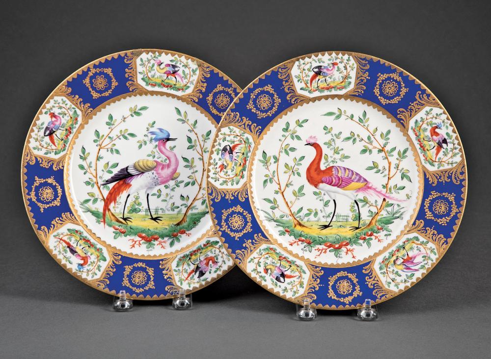 Appraisal: Pair of Chelsea Polychrome and Gilt Porcelain Cabinet Plates th