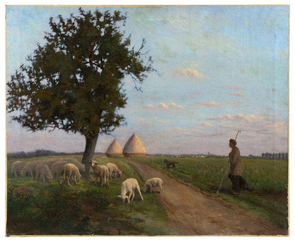 Appraisal: ELI HARVEY NEW YORK CALIFORNIA - PASTORAL SCENE WITH SHEPHERD