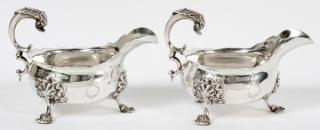 Appraisal: ENGLISH STERLING GRAVY BOATS EARLY TH CENTURY ENGLISH STERLING GRAVY