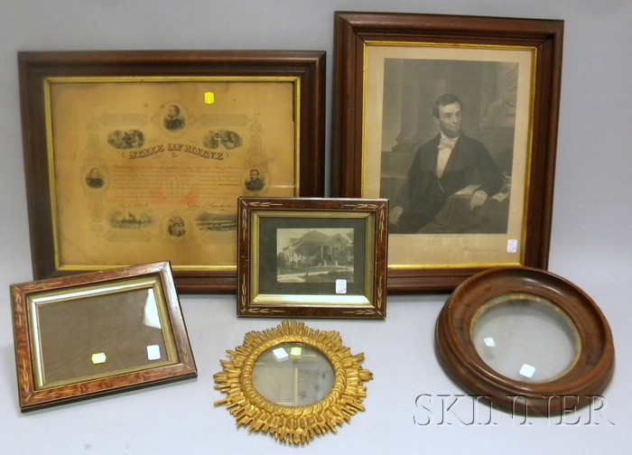 Appraisal: Nine Assorted Victorian Walnut and Decorative Frames with some prints