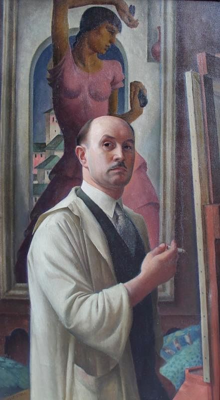 Appraisal: Rolf Stoll American - Self Portrait c Oil on canvas