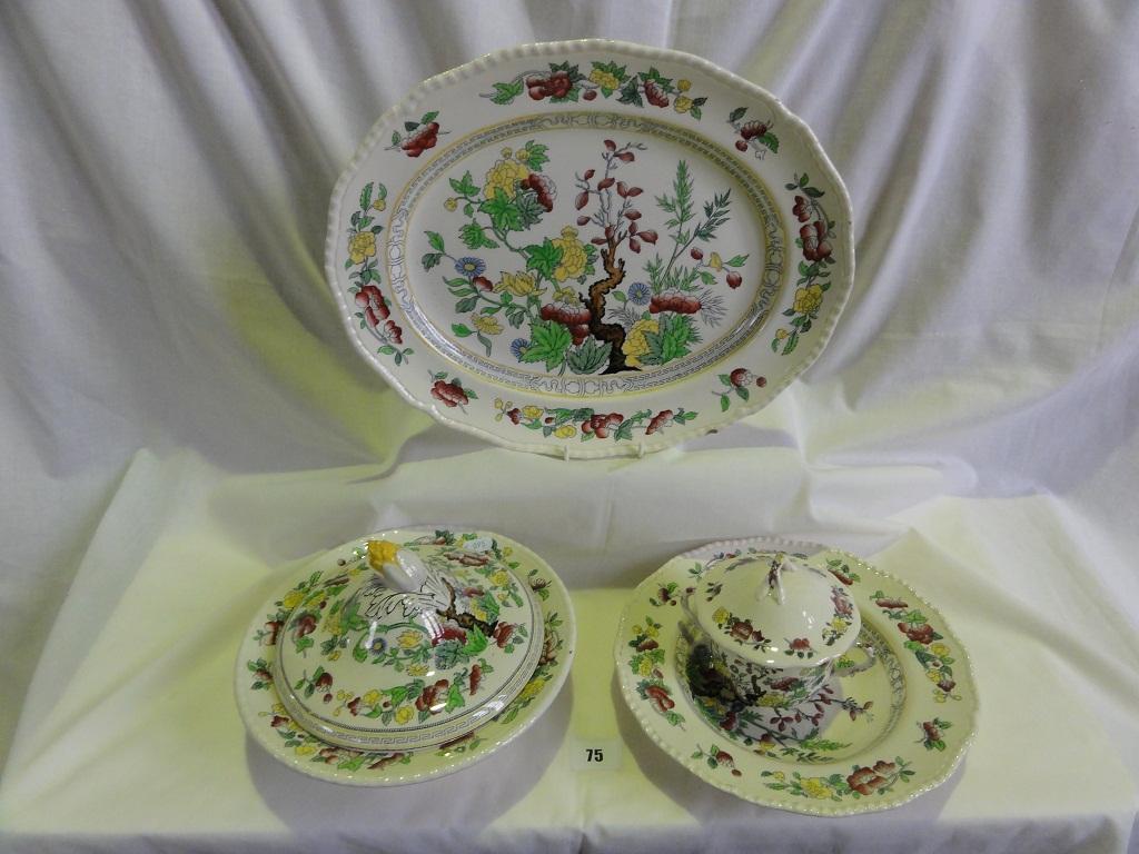 Appraisal: A quantity of Royal Doulton Dresden pattern dinnerwares comprising six