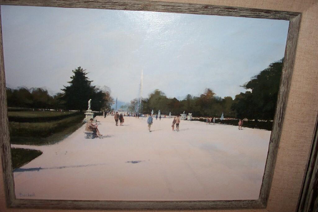 Appraisal: An oil painting on board of a Parisian park scene