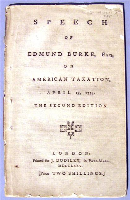 Appraisal: vols wrappers or disbound Edmund Burke Burke Edmund Speech of