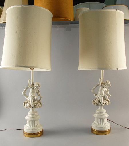 Appraisal: A Pair of English Blanc de Chine Lamps c with