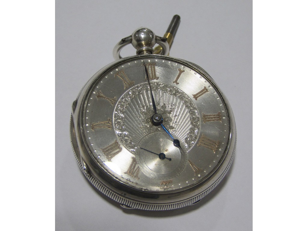 Appraisal: Victorian silver cased pocket watch with silver dial and gilt